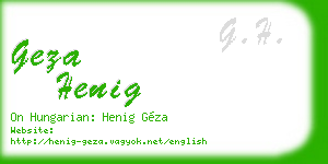 geza henig business card